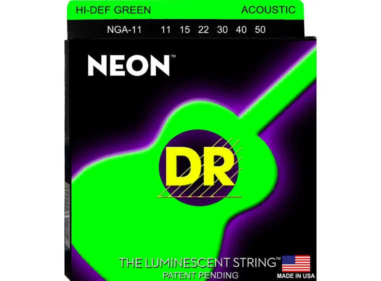 DR Strings Neon Green NGA11 (011-050) Medium-Light 